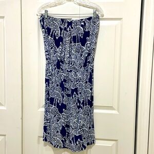 Strapless bandeau elastic zebra dress